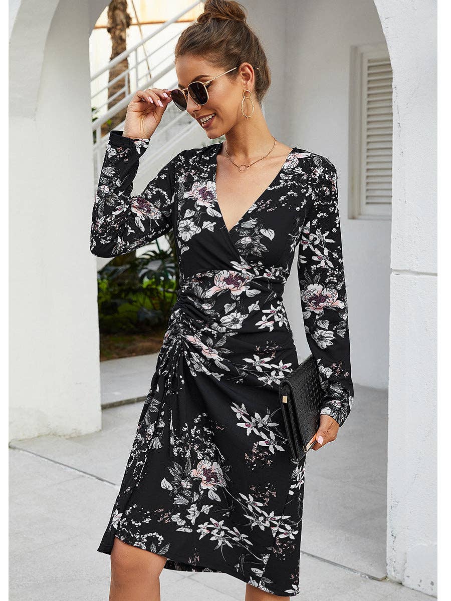 Long Sleeve Dresses: Yellow / Large