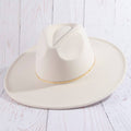 Flat Brim Herringbone Chain Fedora Fashion Hat: IV