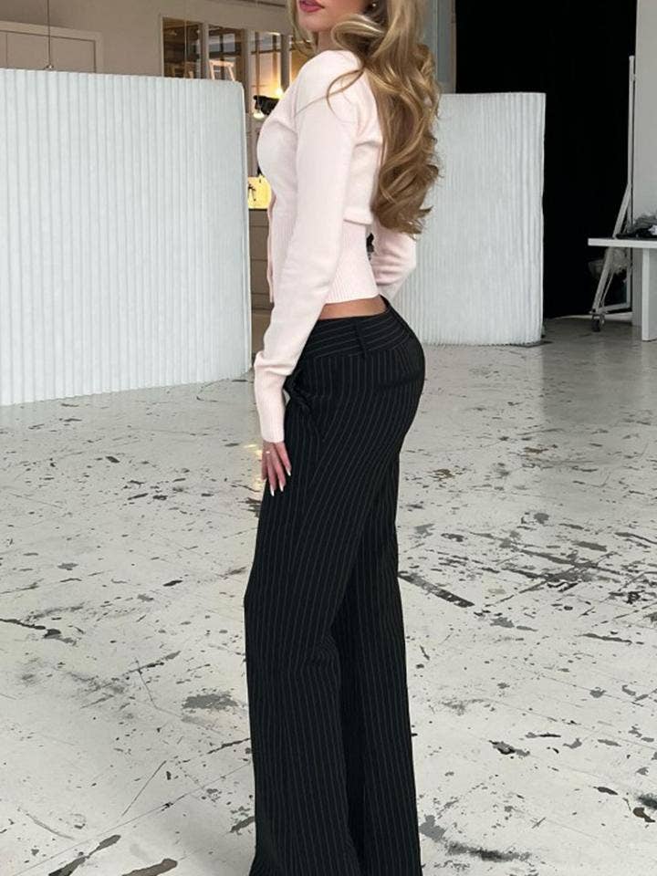 Ribbed Long Sleeve Button Front Cropped Cardigan: Gray / S