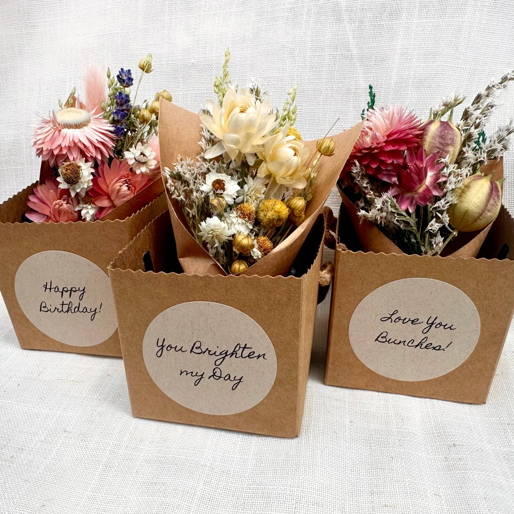 Mini Dried Flower Bouquet Bag Mix With Gift Message