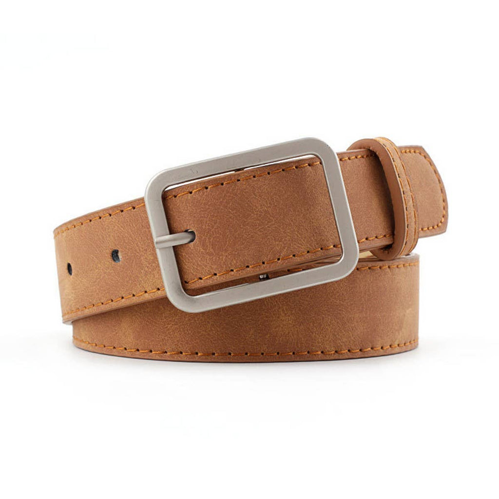 CWABE0381_HOT SELLING RETRO BIG BUCKLE DECORATIVE BELT: COFFEE / (OS) 1