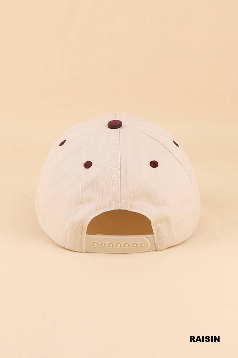 `Two Tone Canvas Cotton Cap: FLORAL-189777 / OS
