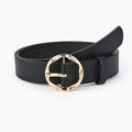 CWABE0384_SNAKE PRINT LEOPARD ZEBRA PRINT MILK PRINT BELT: Black / (OS) 1