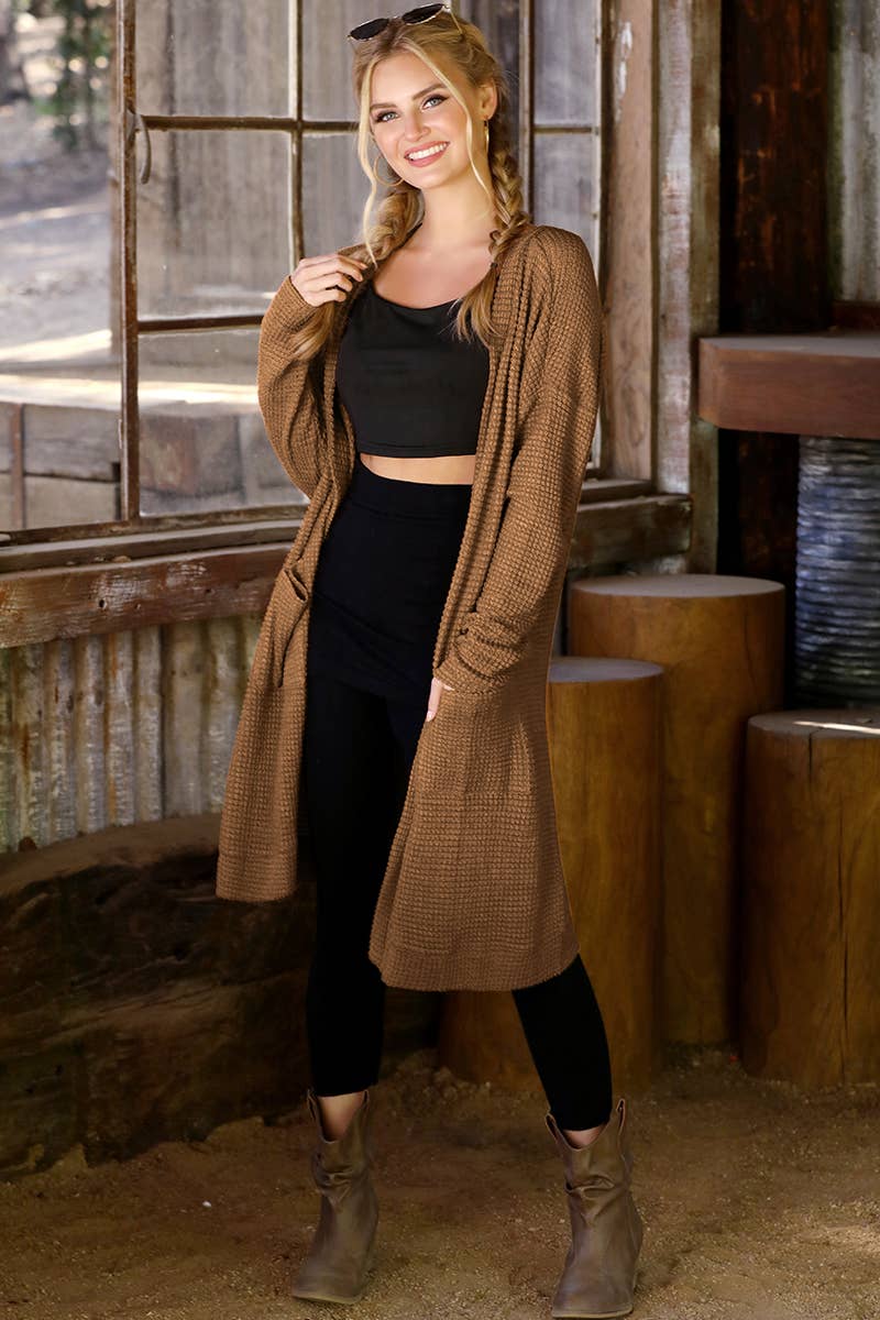 CWOCAL529_Long Sleeve Casual Open Front Long Cardigan: SILVERGREY / (L) 1