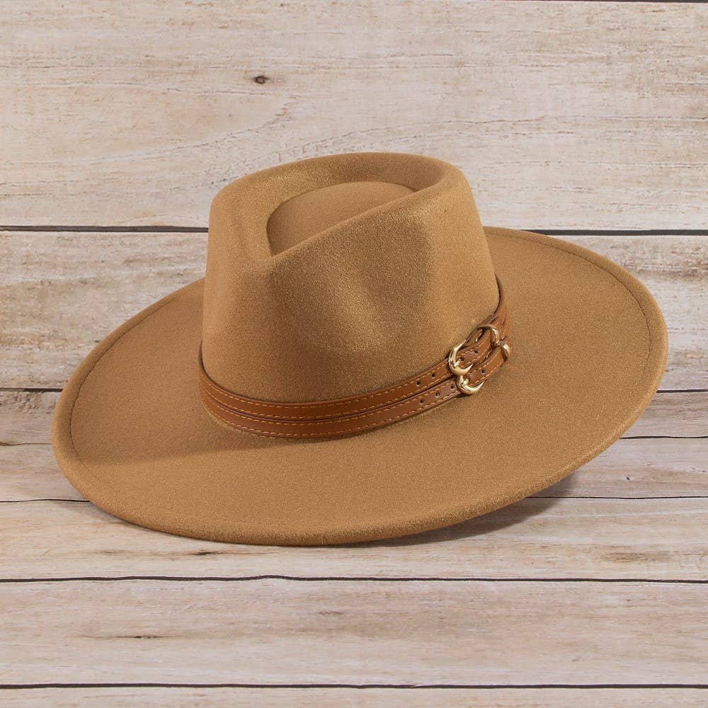 Double Belt Strap Fedora Hat: IV