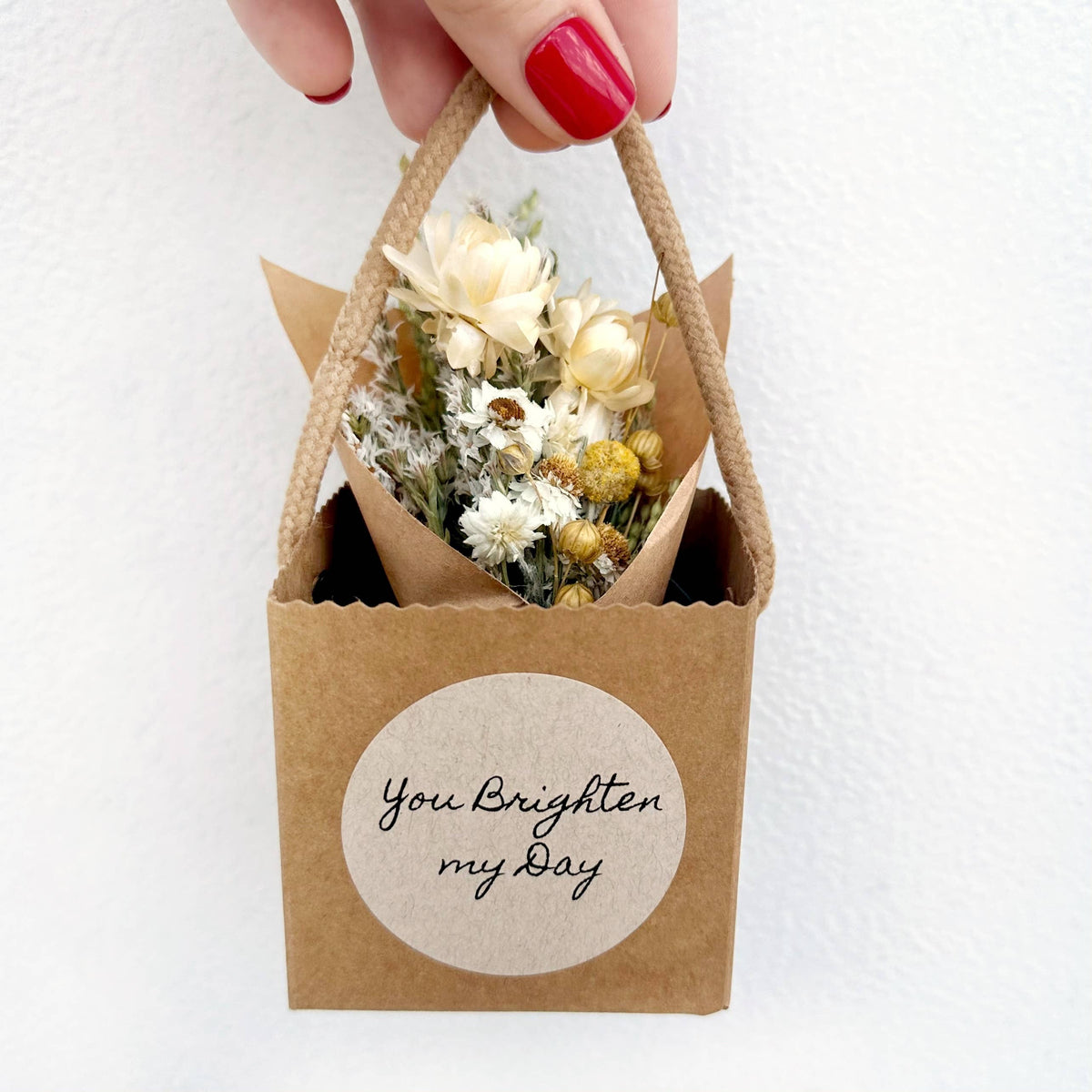 Mini Dried Flower Bouquet Bag Mix With Gift Message