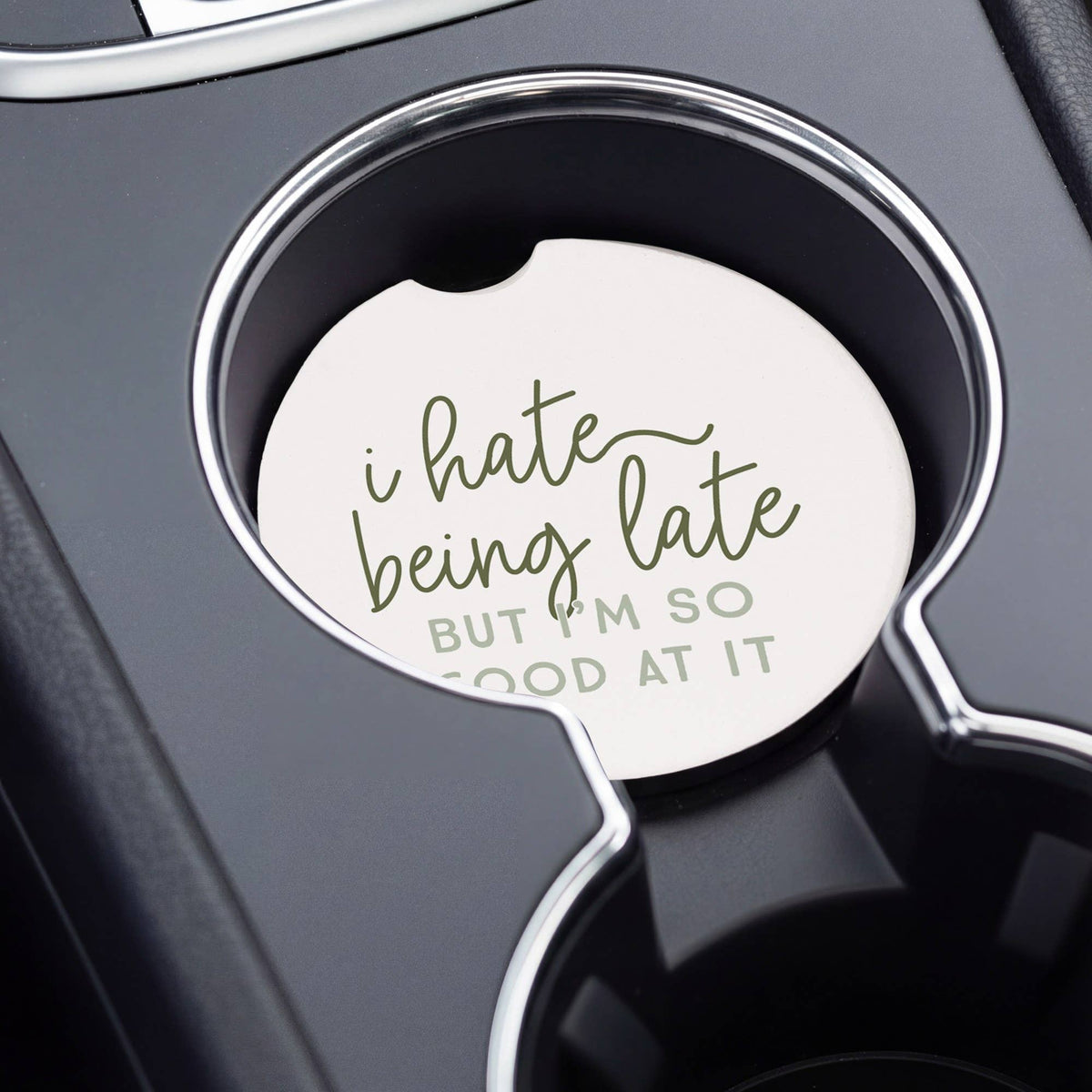 Hate Being Late Leaves Funny Car Coaster Set