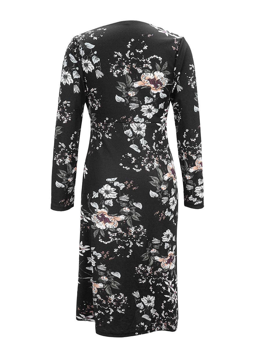 Long Sleeve Dresses: Yellow / Large