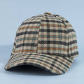 Tartan Check Curved Brim Baseball Cap: GN