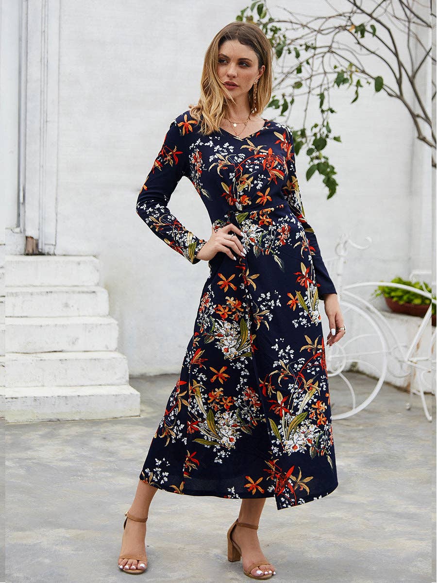 Long Sleeve Dresses: Yellow / Large