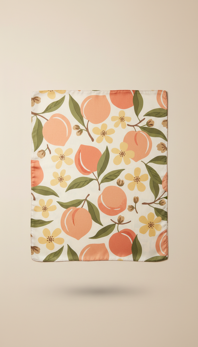 Peach Fizz silk floral scarf