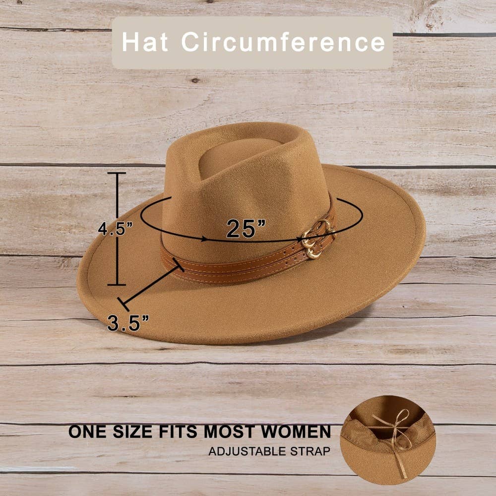 Double Belt Strap Fedora Hat: IV
