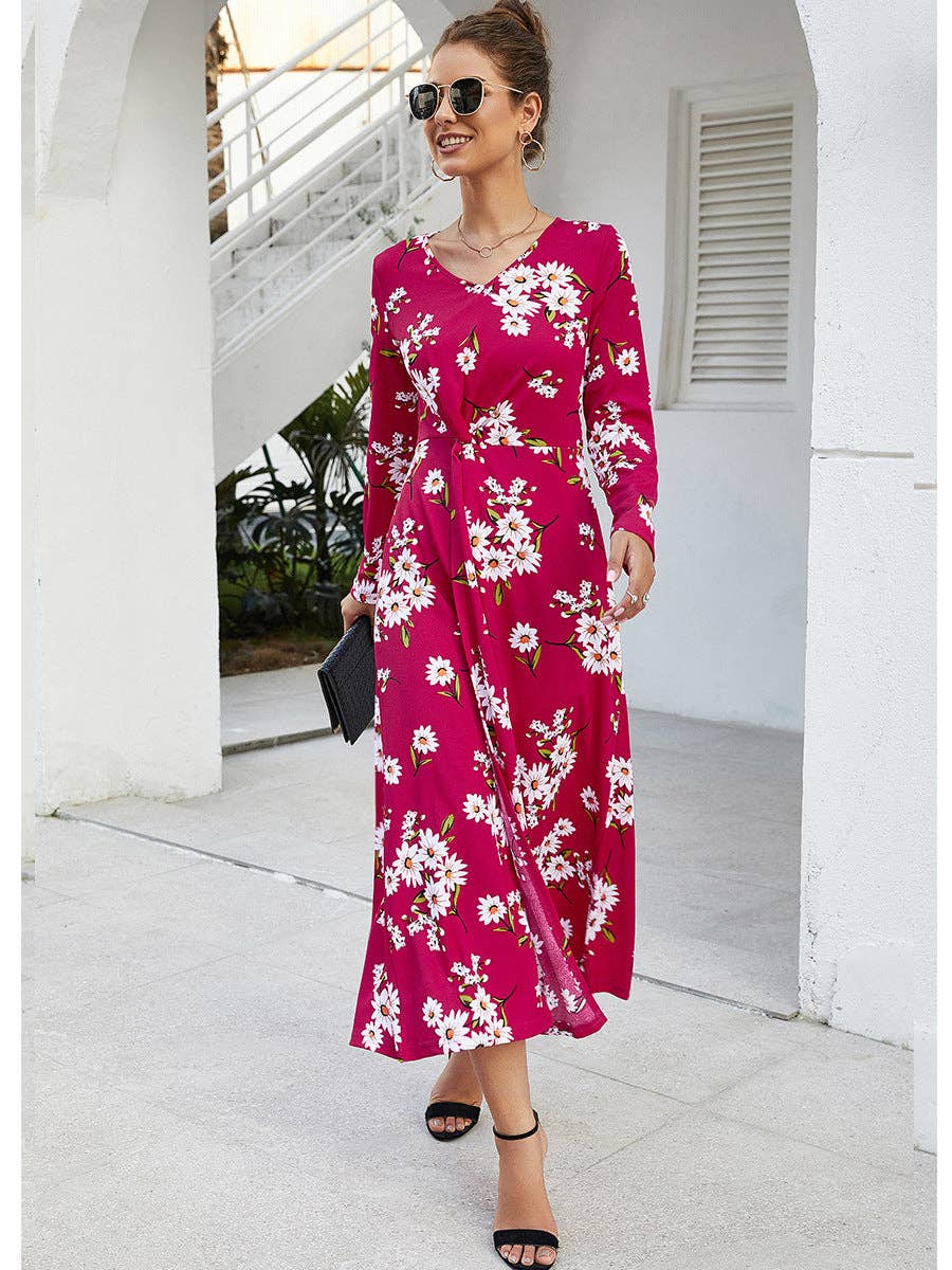 Long Sleeve Dresses: Yellow / Large