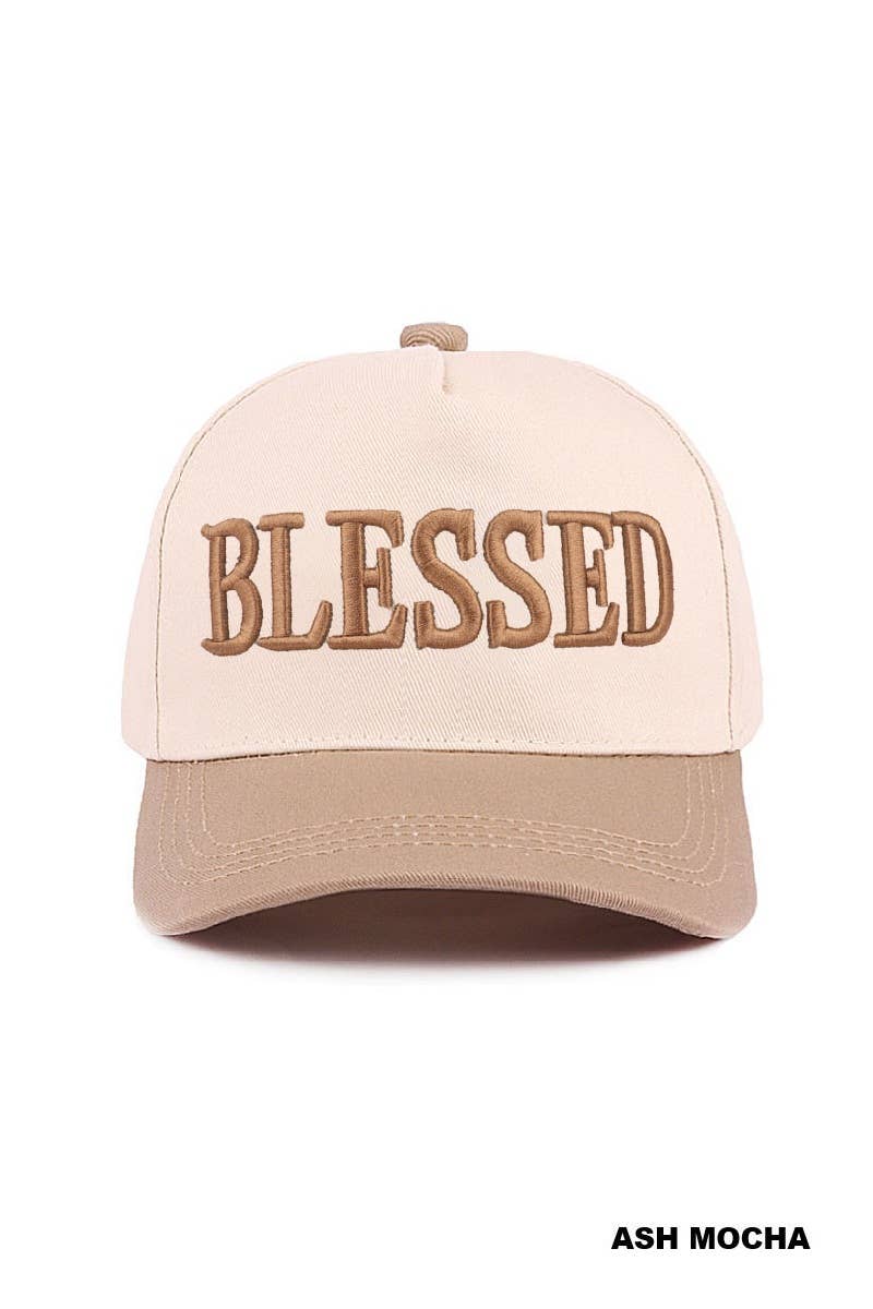 `Blessed Two Tone Cotton Cap Zenana Consgt.: ASH MOCHA-192502 / OS
