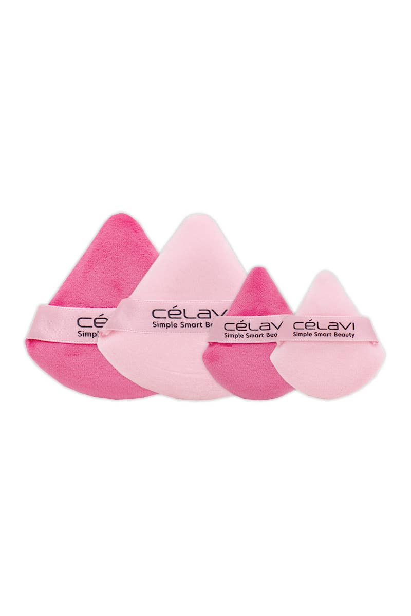 CELAVI 46065R1 Sweet Cherry Velvet Powder Puff 4pc Set - 6