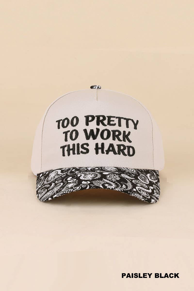 `Two Tone Canvas Cotton Cap: FLORAL-189777 / OS