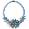 Chunky Blue Boho Flower Collar Statement Choker Necklace