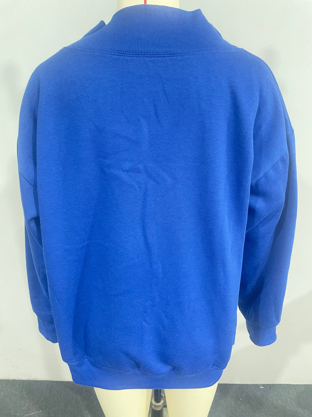 Solid Color High Neck Fleece Sweatshirt: GRAY BLUE / S