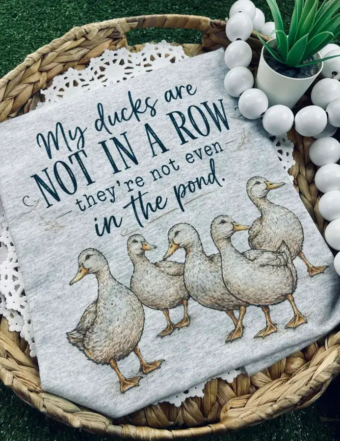 My Ducks are Not in a Row (Sublimation T-Shirt): Gildan (T-Shirt) / Ash Grey / Large