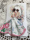 Lady in the Mirror Hankie Card: Lady 1