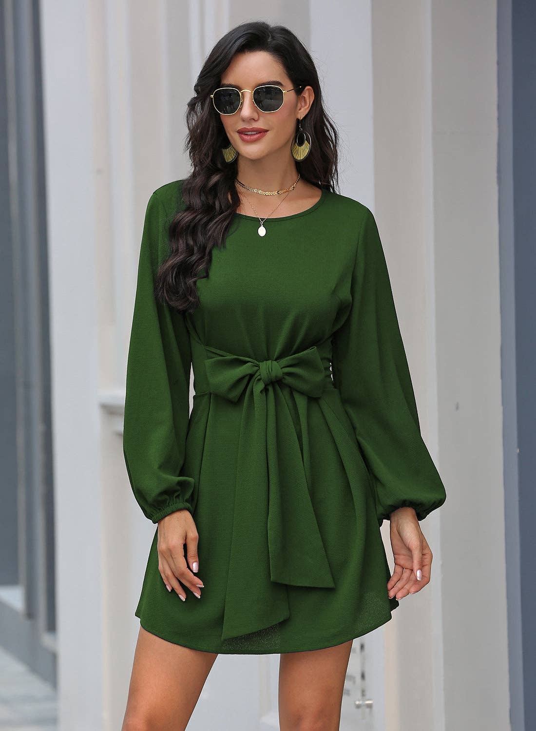 Long Sleeve Mini Dress: Black / Small