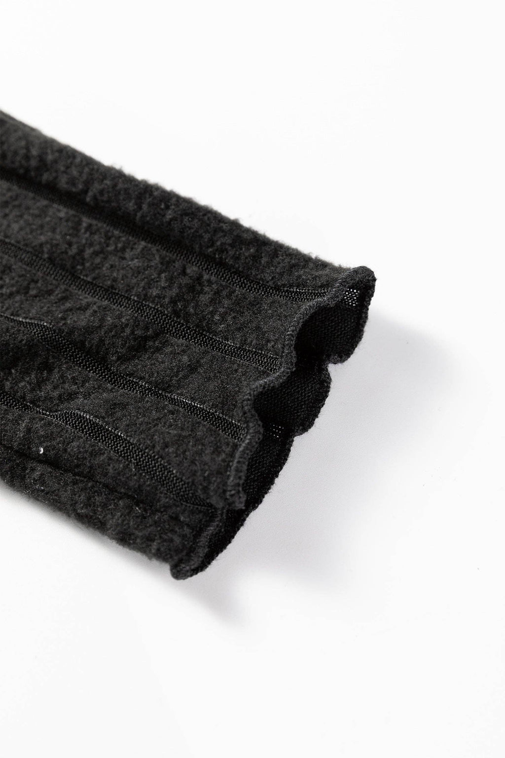 Black Ribbed Knit Slim Bodice Contrast Flared Skirt Patchwork Belted Dress: Black / 95%Polyester+5%Elastane / S