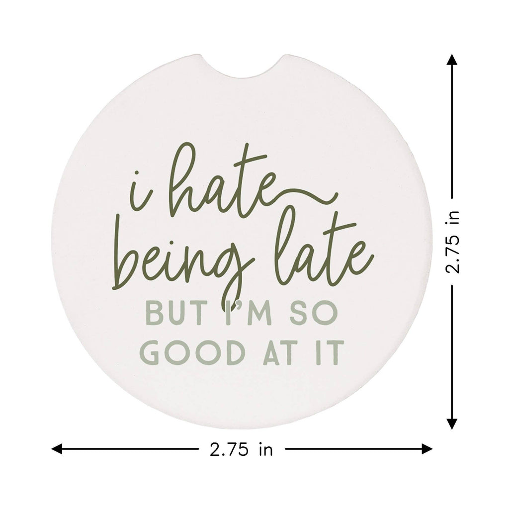 Hate Being Late Leaves Funny Car Coaster Set