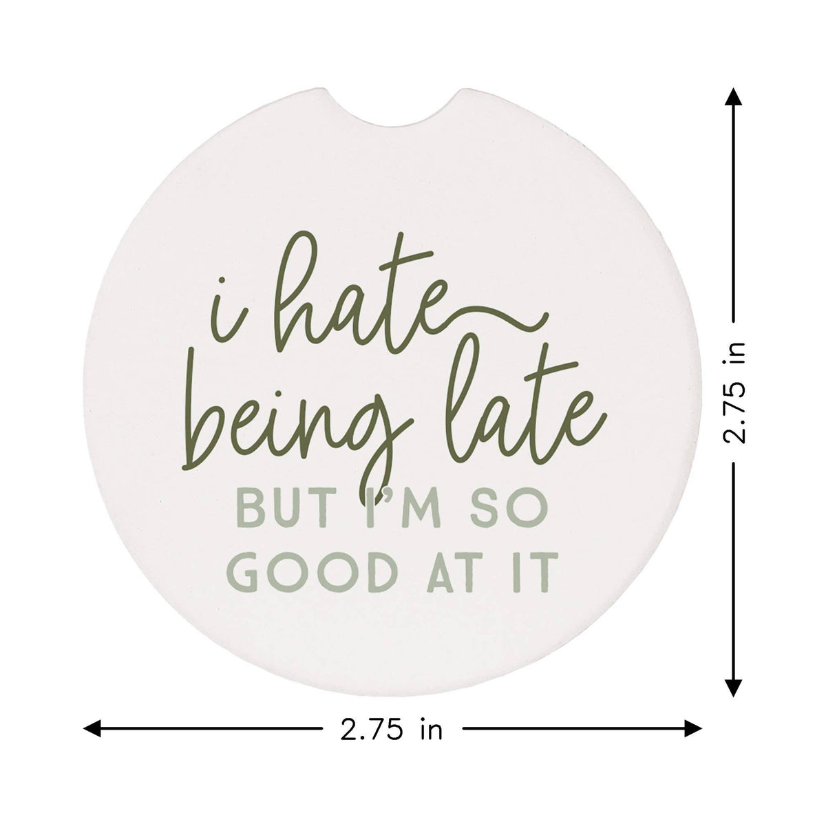 Hate Being Late Leaves Funny Car Coaster Set