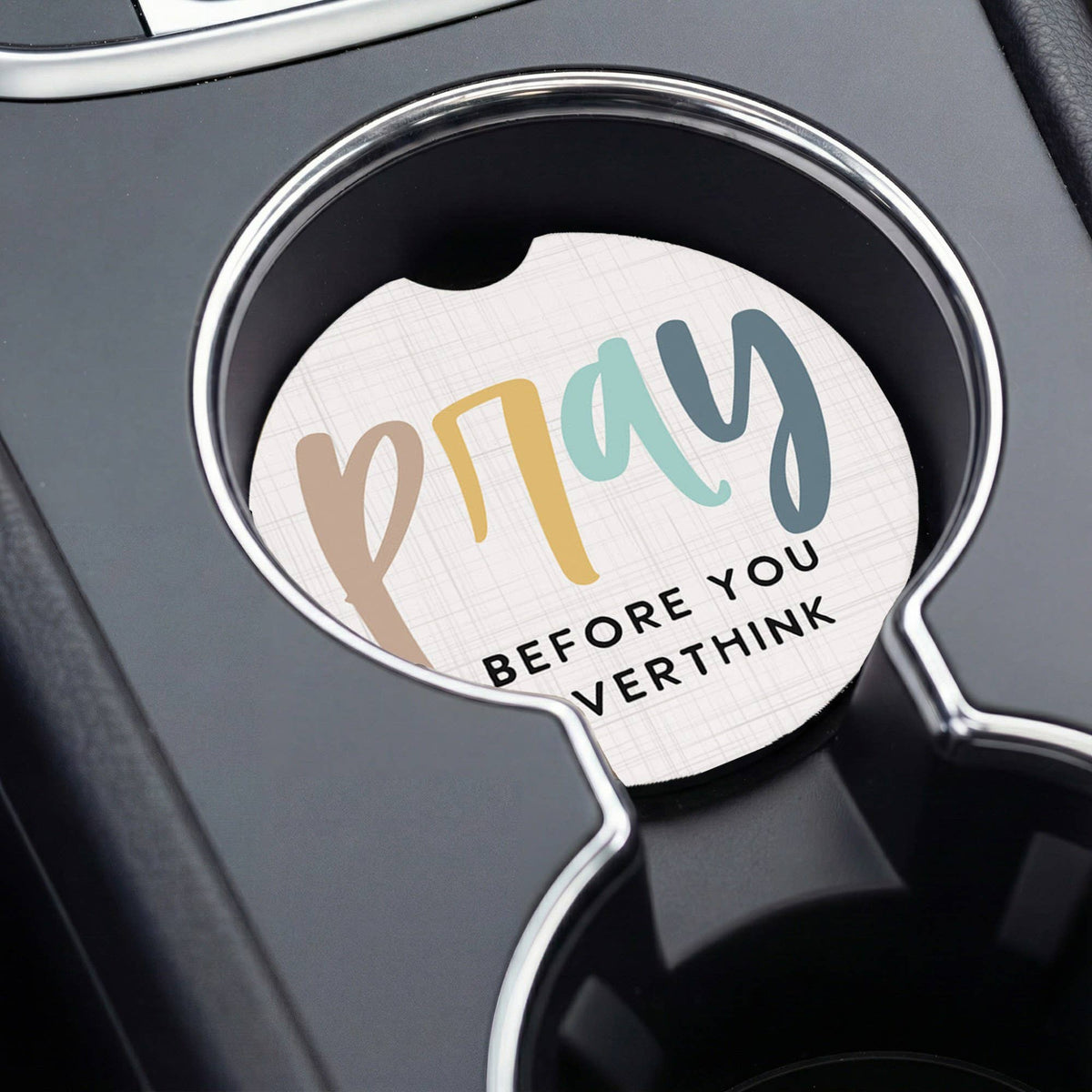Pray Before Stripes Faith Car Coaster Set