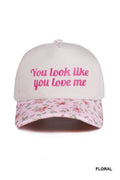 `Two Tone Canvas Cotton Cap: FLORAL-189777 / OS