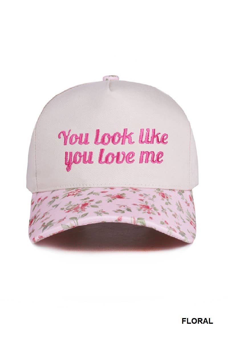 `Two Tone Canvas Cotton Cap: FLORAL-189777 / OS