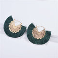GYPSY TASSEL DROP EARRINGS: Green
