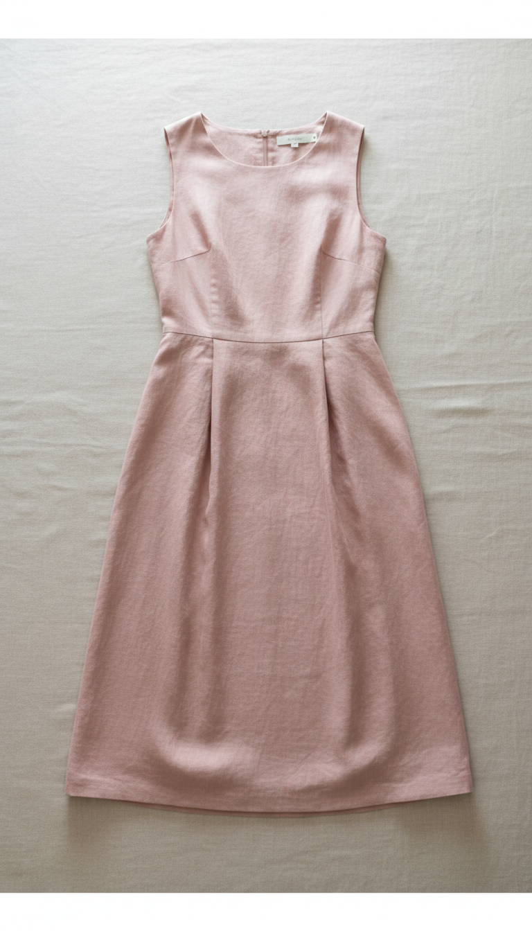 Blush Linen Midi Dress