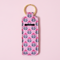 Lip Balm Keychain Holder - Whimsy Floral Block Print