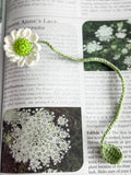 Dainty Crochet Bookmark "White Chrysanthemum