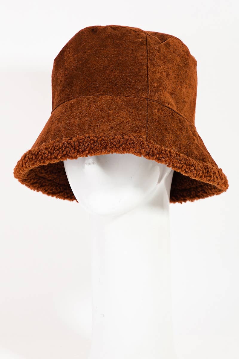 Faux Teddy Fur Bucket Hat: IV