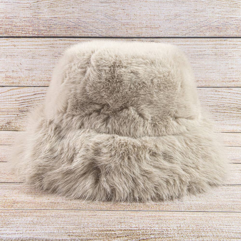 Fluffy Plush Fur Bucket Hat: KA