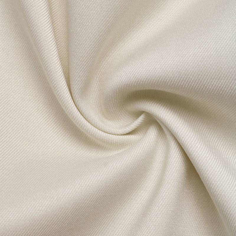 Women's Balloon Sleeve Contrast Trim Button Down Blouse: Beige / 97% Polyester+3% Elastane / S