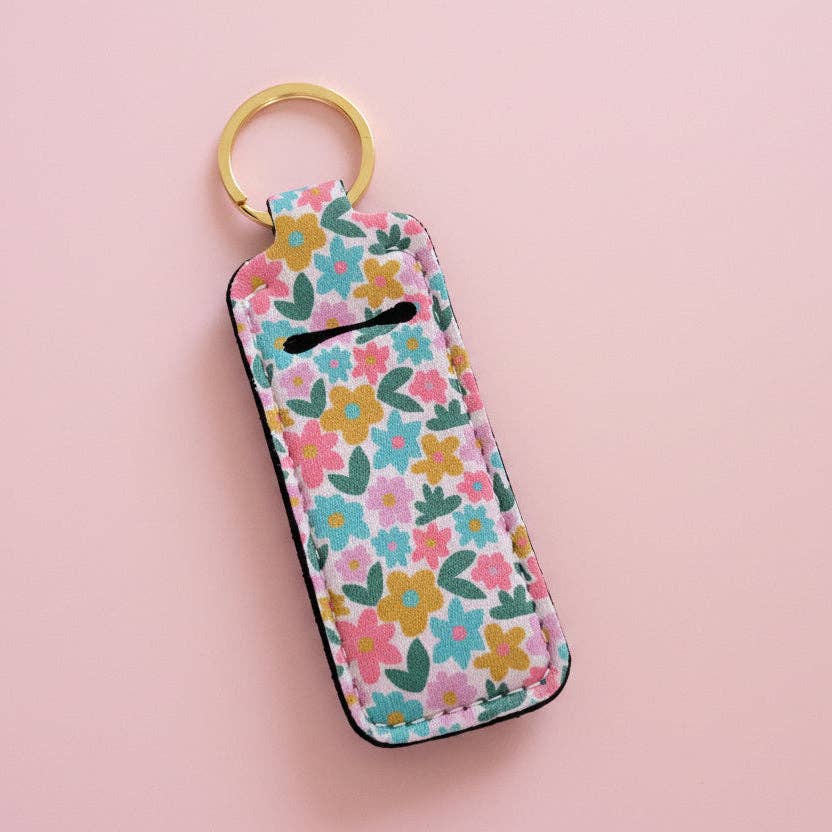 Lip Balm Keychain Holder - Sage Bloom