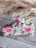 Flower Crochet Light Pink Hair Claw
