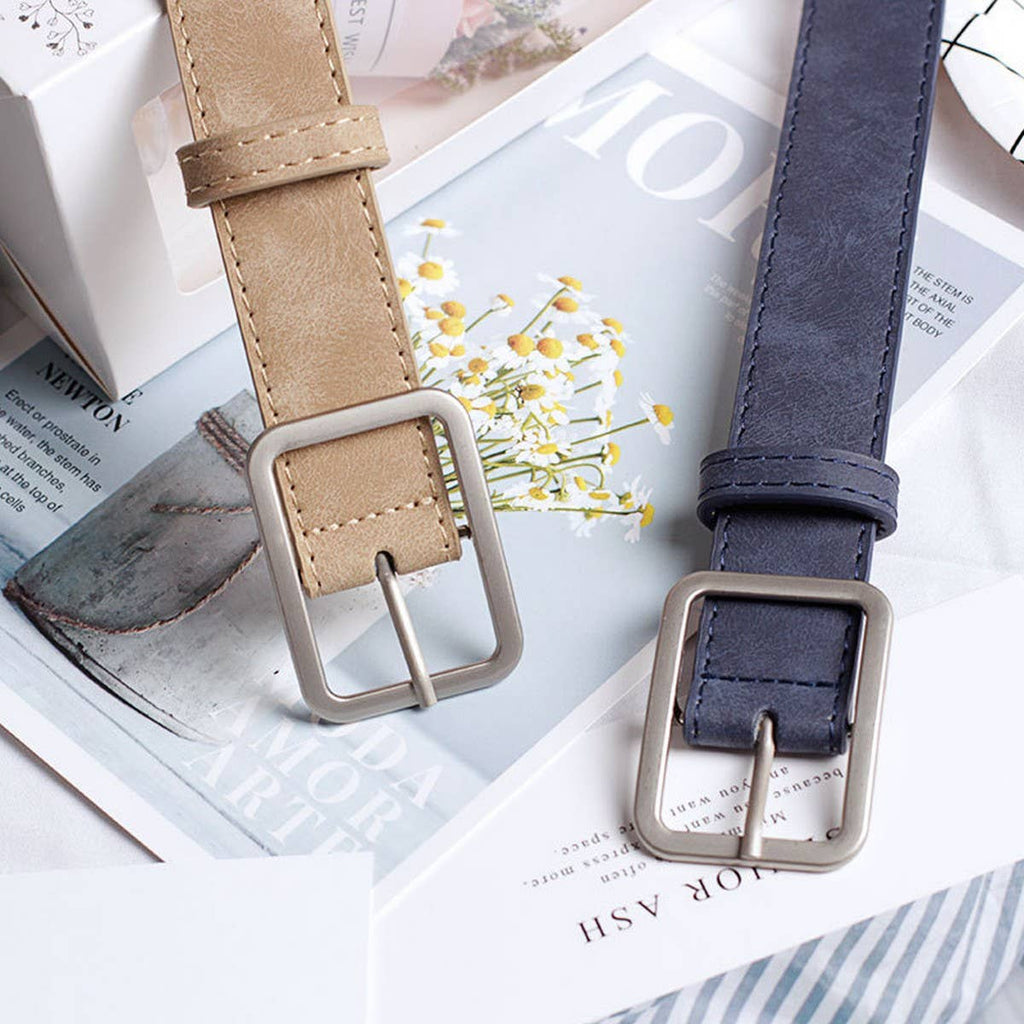 CWABE0381_HOT SELLING RETRO BIG BUCKLE DECORATIVE BELT: CAMEL / (OS) 1
