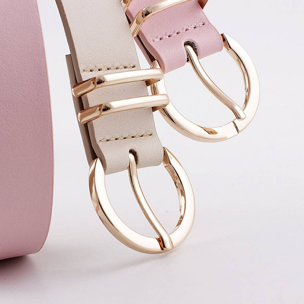 CWABE0376_HOT SELLING RETRO BIG BUCKLE DECORATIVE BELT: Pink / (OS) 1