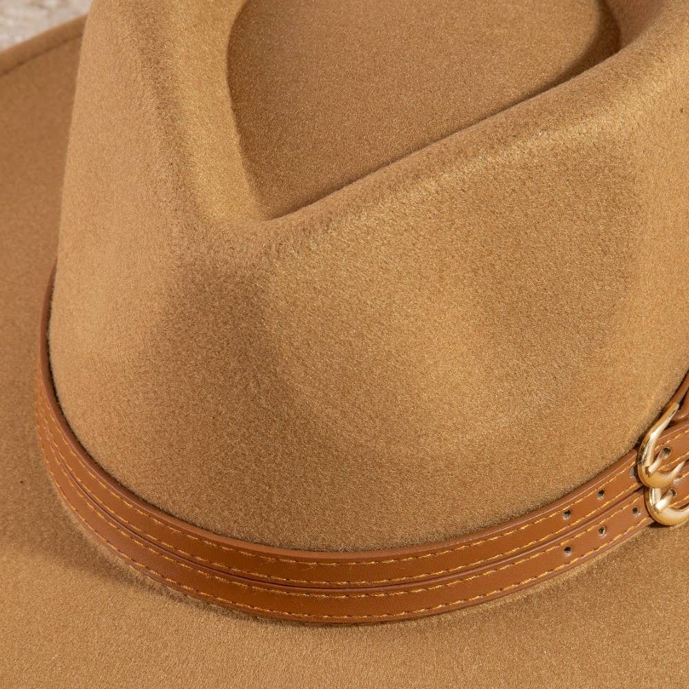 Double Belt Strap Fedora Hat: IV