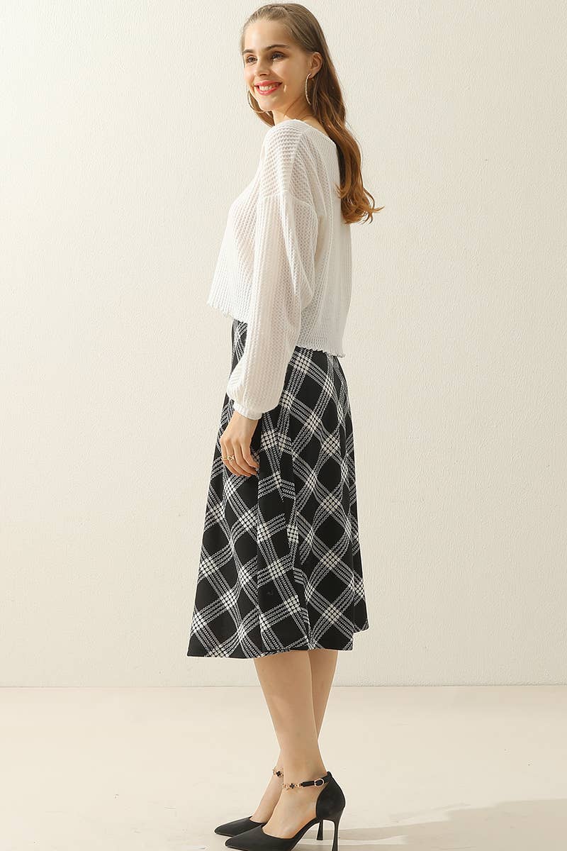 CWTTL1469_V-Neck Long Sleeve Knit Top: BRICK / (L) 1