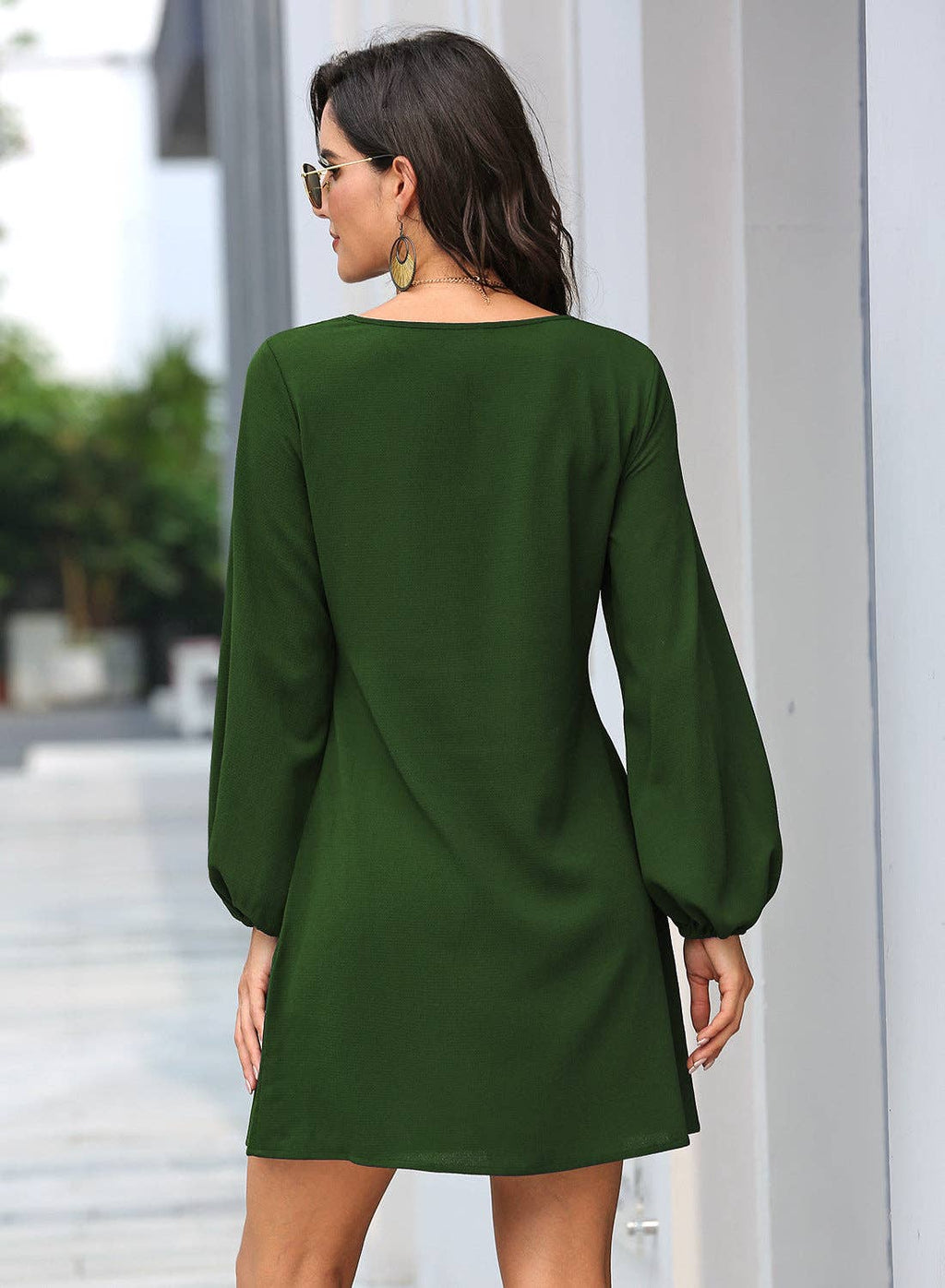 Long Sleeve Mini Dress: Black / Small
