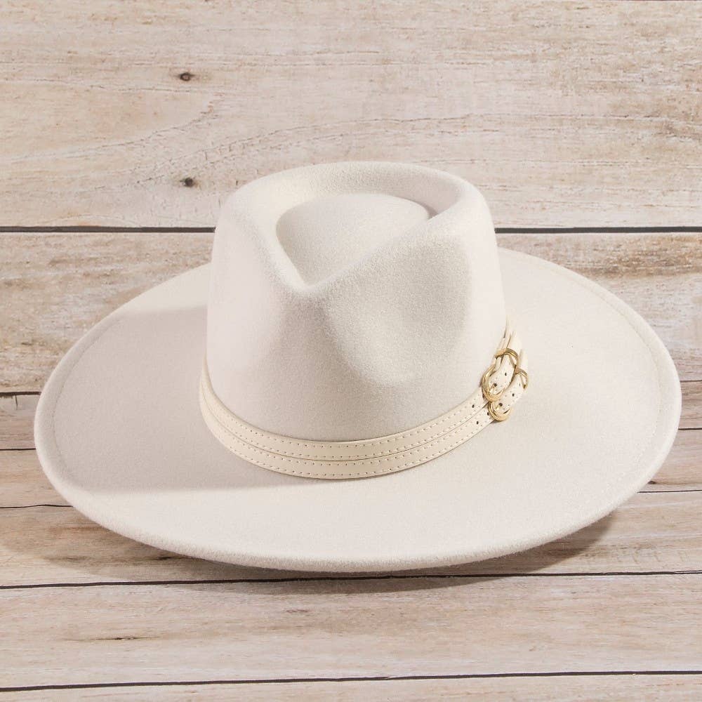 Double Belt Strap Fedora Hat: IV