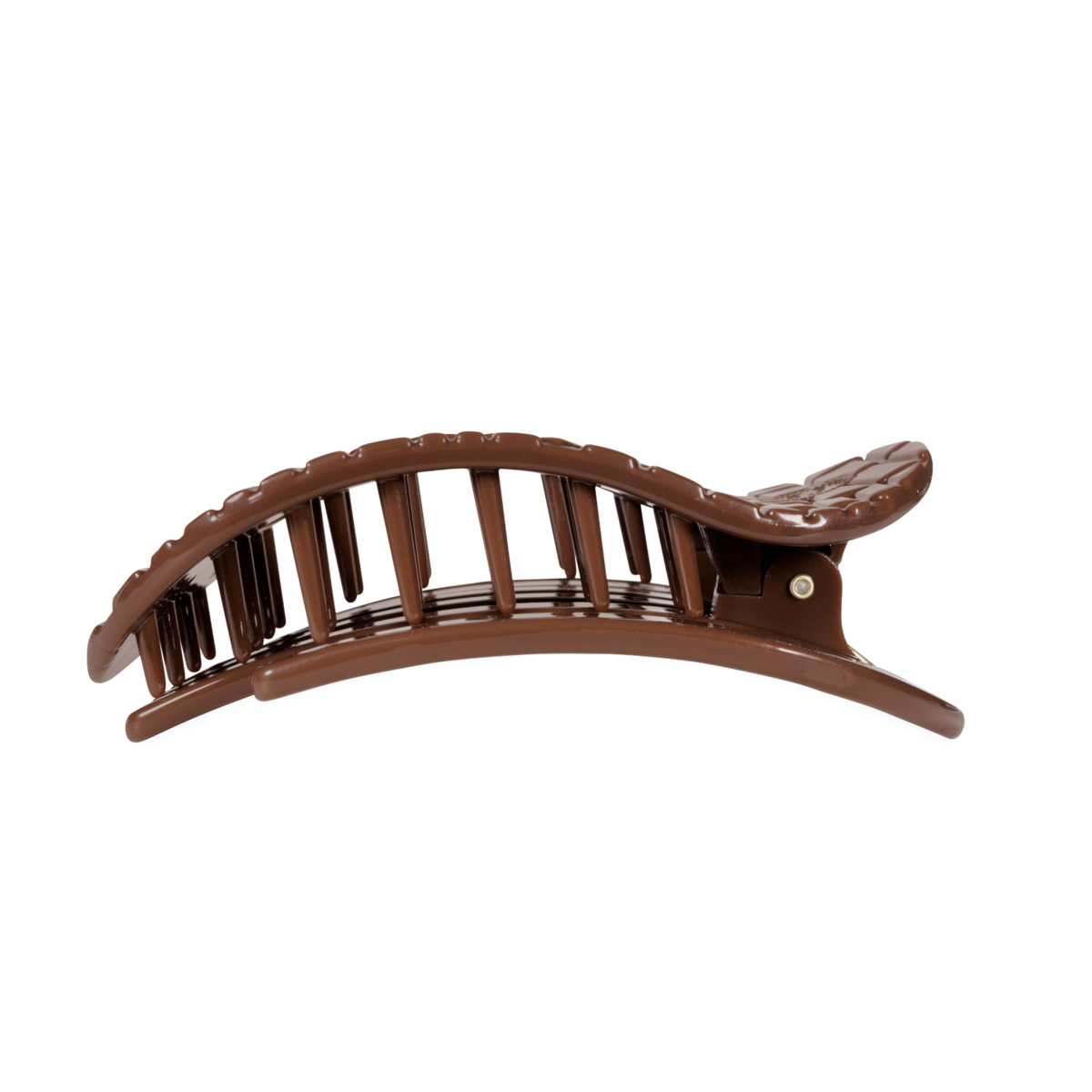 Brown Crocodile | Large| Flat Round Hair Clip