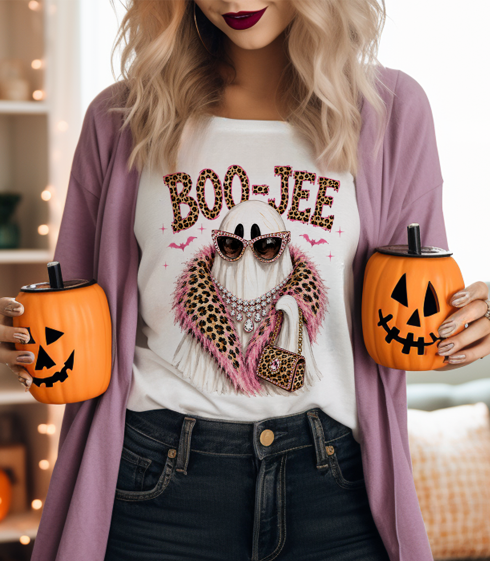 Boojee Ghost Boa: No / White T-Shirt / Large
