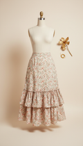 Floral Print Skirt with Ruffled Hem
