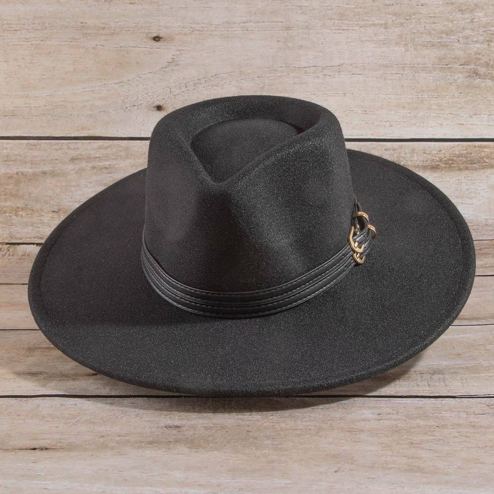 Double Belt Strap Fedora Hat: IV